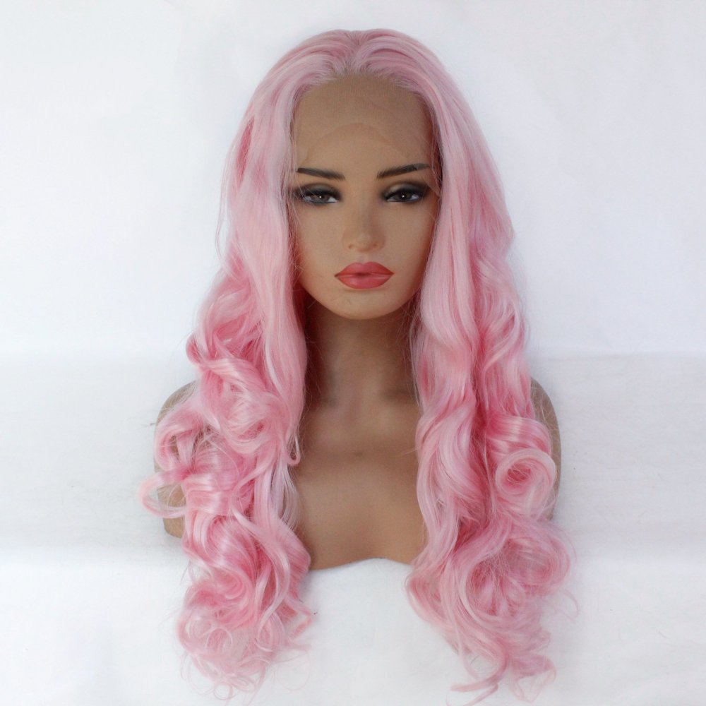 Long Body Wave Lace Front  Synthetic Wigs 13x4 Heat Resistant Lace Wigs With Baby Hair  For  Women
