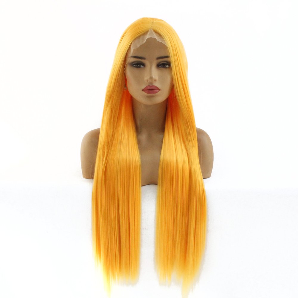 13x4 Long Straight  Lace Front  Synthetic Wigs Pre Plucked Synthetic Wigs Midele Part  Natural Hairline Wigs for Fashion Woman
