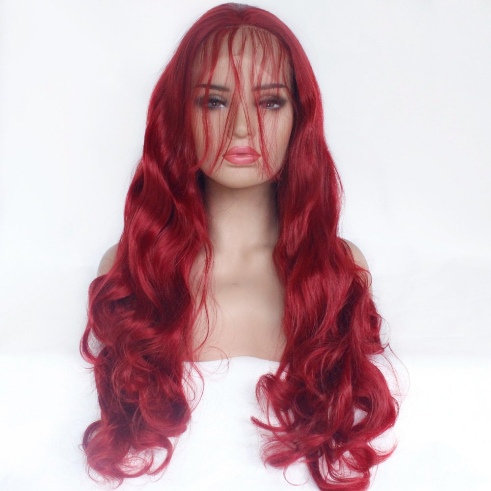 Long Body Wave Lace Front  Synthetic Wigs 13x4 Heat Resistant Lace Wigs With Baby Hair  For  Women