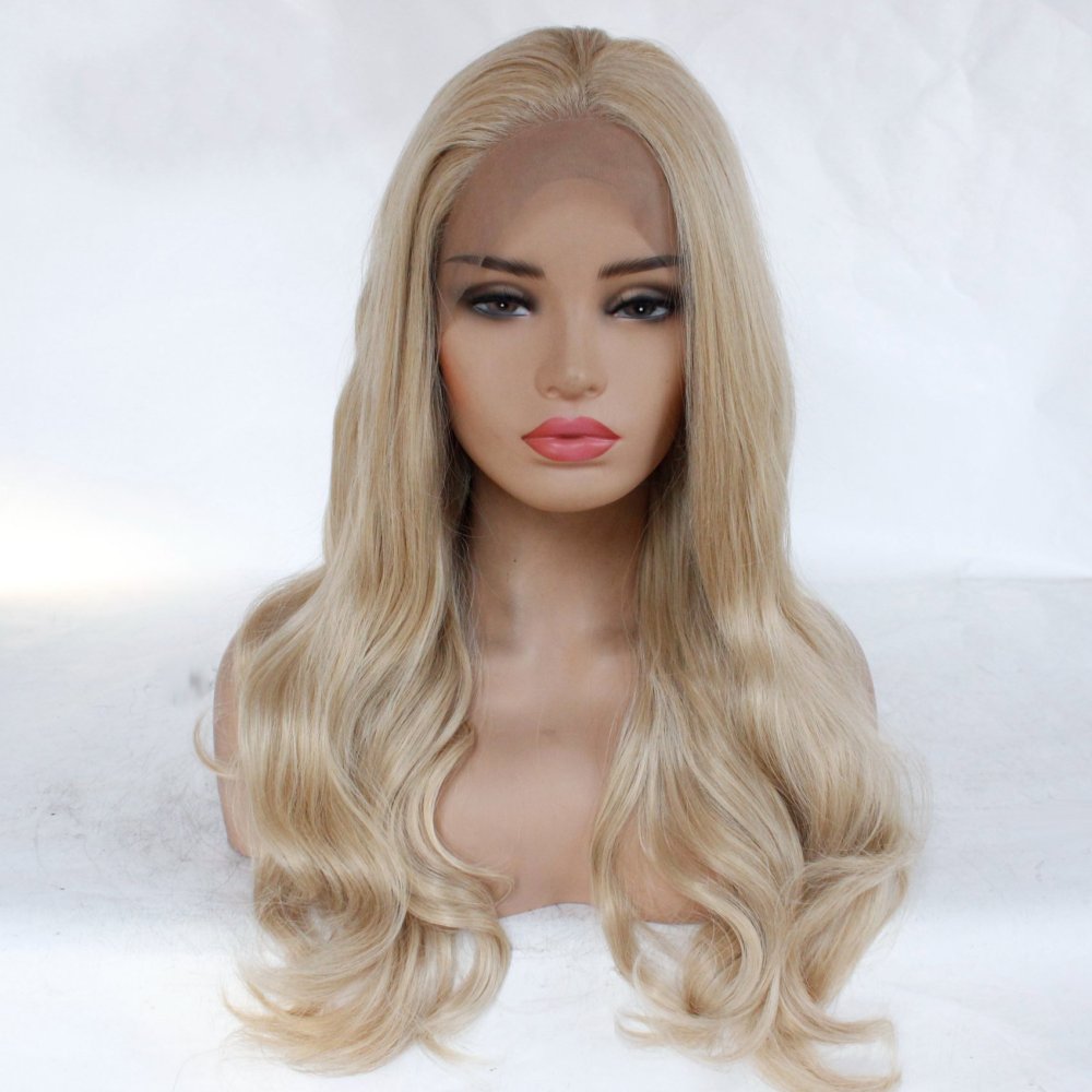 Long Body Wave Lace Front  Synthetic Wigs 13x4 Heat Resistant Lace Wigs With Baby Hair  For  Women