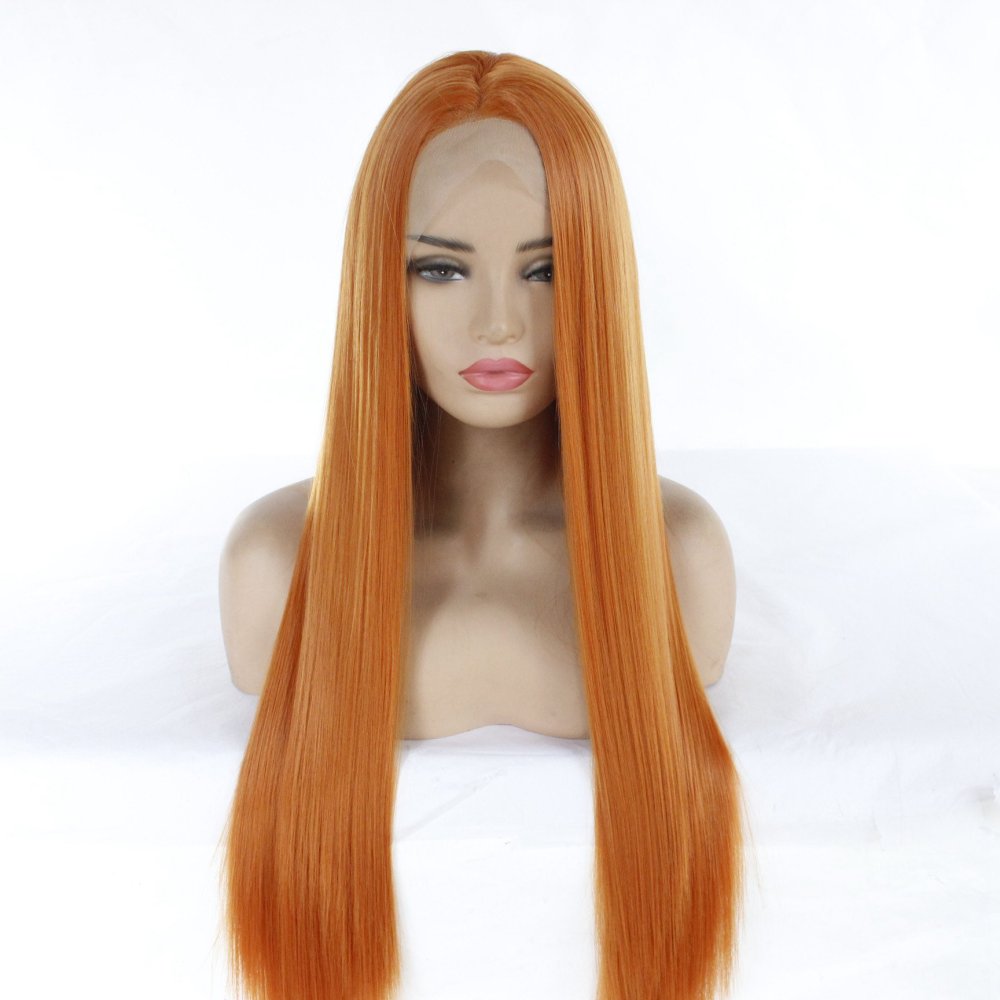 13x4 Long Straight  Lace Front  Synthetic Wigs Pre Plucked Synthetic Wigs Midele Part  Natural Hairline Wigs for Fashion Woman