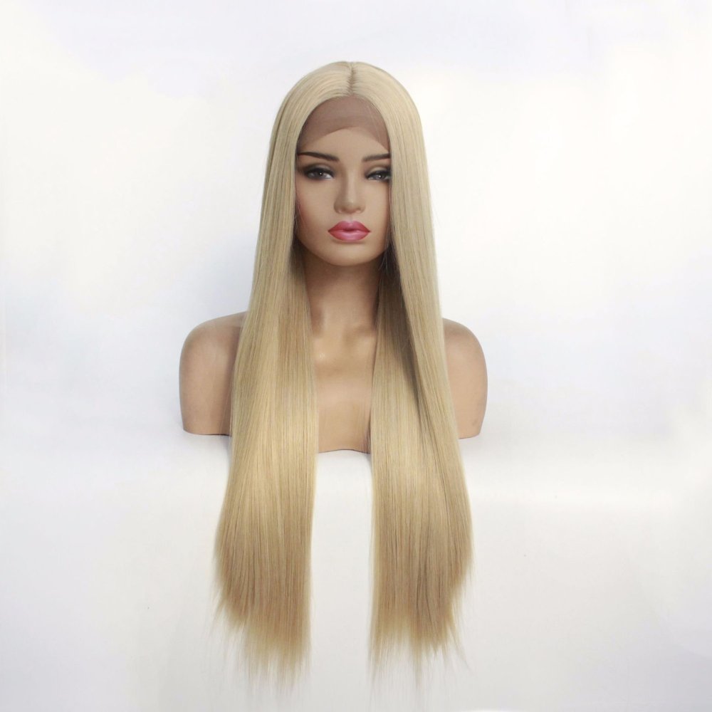 13x4 Long Straight  Lace Front  Synthetic Wigs Pre Plucked Synthetic Wigs Midele Part  Natural Hairline Wigs for Fashion Woman
