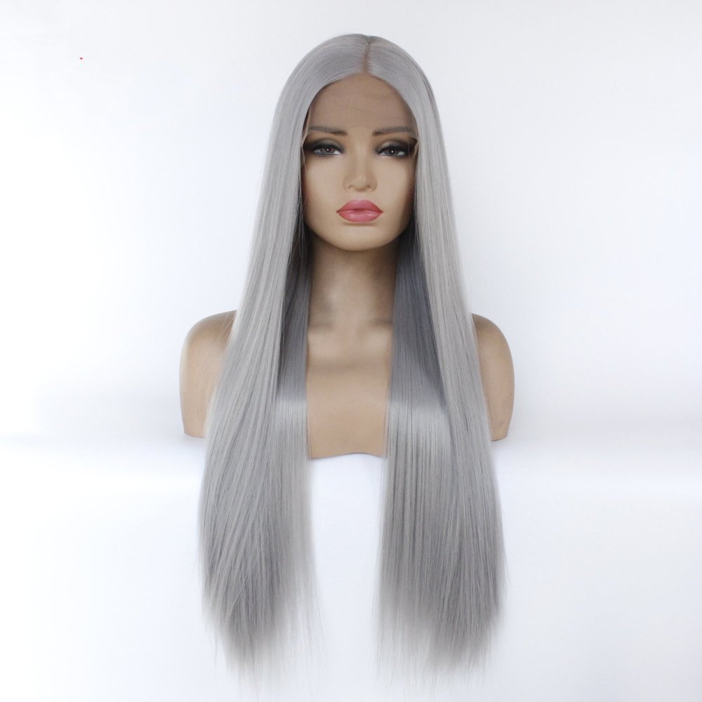 13x4 Long Straight  Lace Front  Synthetic Wigs Pre Plucked Synthetic Wigs Midele Part  Natural Hairline Wigs for Fashion Woman