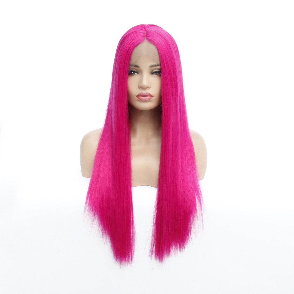 13x4 Long Straight  Lace Front  Synthetic Wigs Pre Plucked Synthetic Wigs Midele Part  Natural Hairline Wigs for Fashion Woman