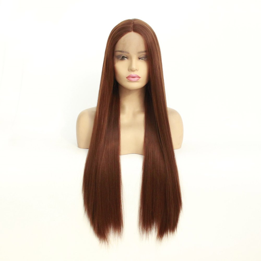 13x4 Long Straight  Lace Front  Synthetic Wigs Pre Plucked Synthetic Wigs Midele Part  Natural Hairline Wigs for Fashion Woman