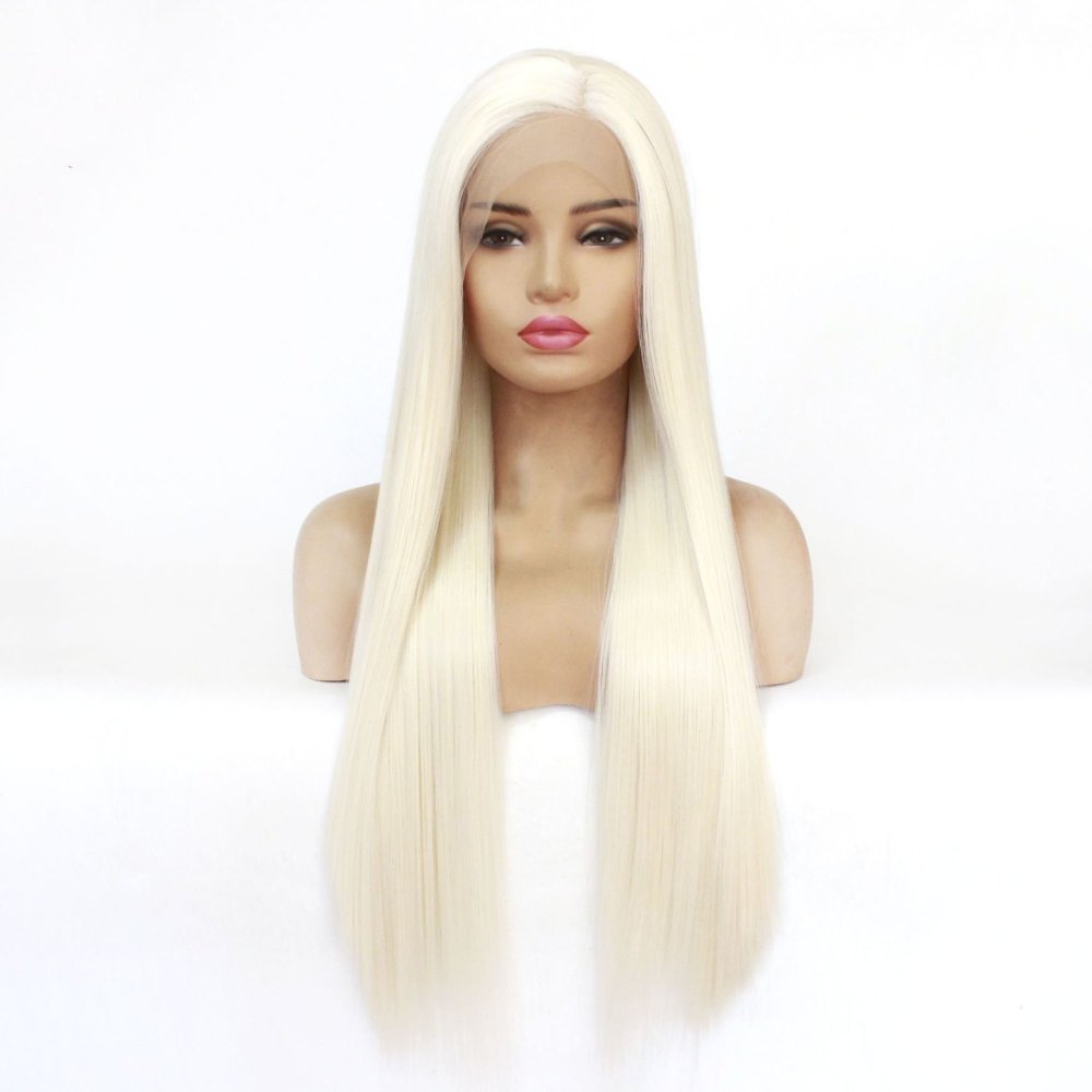 13x4 Long Straight  Lace Front  Synthetic Wigs Pre Plucked Synthetic Wigs Midele Part  Natural Hairline Wigs for Fashion Woman
