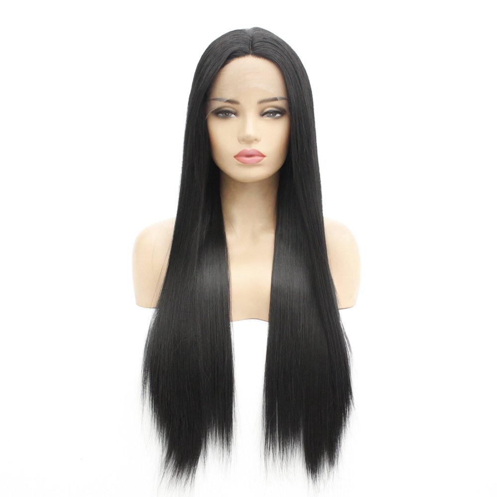 Long 18 -26 inch Straight  Lace Front  Synthetic Wigs 13x4 Heat Resistant Lace Wigs With Baby Hair  For  Women