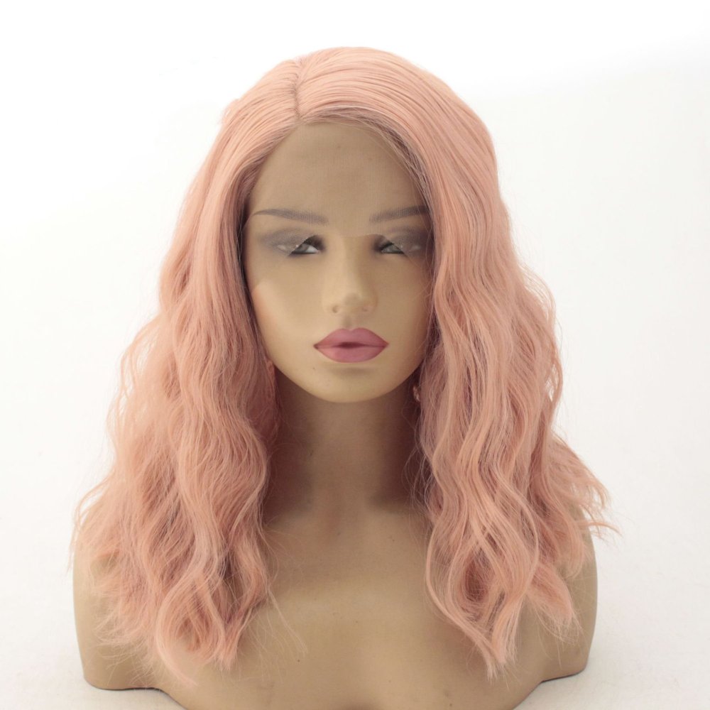Corn Curly  Synthetic Lace Wigs 13x4 Platinum Blonde Bob Hair Wig Synthetic Lace Front Wig Short Curly Wigs for Women