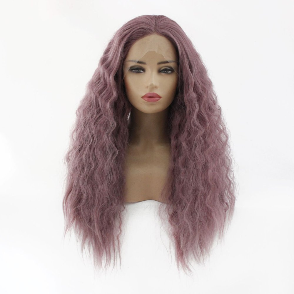 Long Corn Curly  Synthetic Lace Wigs 13x4   Heat Resiatant Synthetic Lace Front Wigs For Women Natural Wave Daily Wear Cosplay Wigs