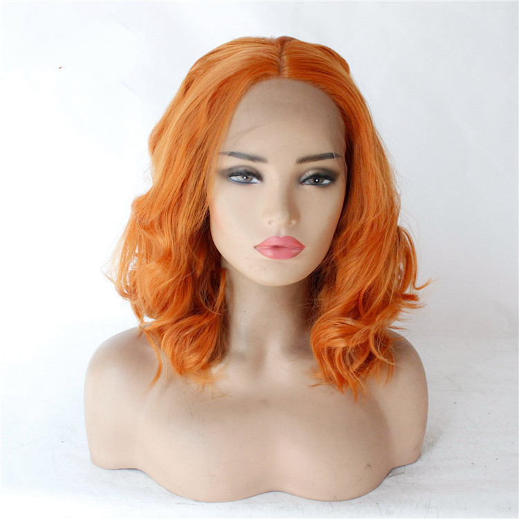 Corn Curly  Synthetic Lace Wigs 13x4 Platinum Blonde Bob Hair Wig Synthetic Lace Front Wig Short Curly Wigs for Women
