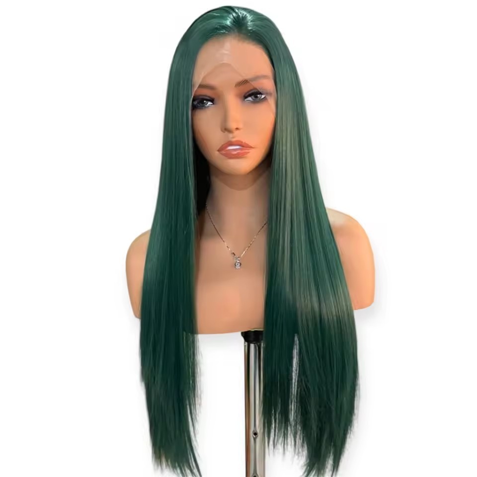 13x4 Long Straight  Lace Front  Synthetic Wigs Ginger Orange Lace Frontal Wigs Glueless Heat-resistant Fibre Wig