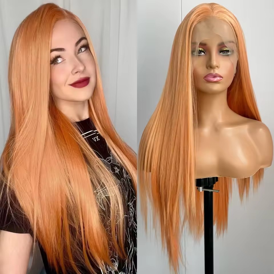 13x4 Long Straight  Lace Front  Synthetic Wigs  Heat Resistant Purple Wig Long Silky Straight Lace Hair Cosplay Wigs