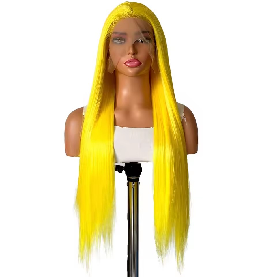 13x4 Long Straight  Lace Front  Synthetic Wigs  Heat Resistant Purple Wig Long Silky Straight Lace Hair Cosplay Wigs