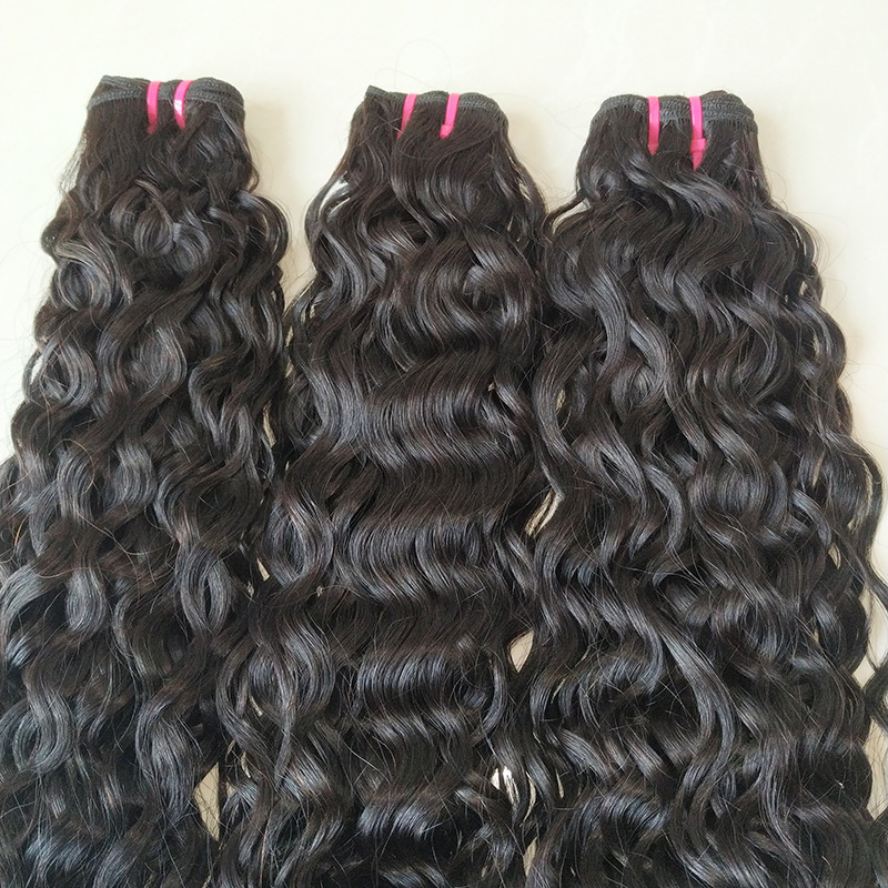 15A Grade Water  Wave  Double Drawn   Raw Hair Weave Bundles Double Weft Raw Hair Extensions Weaving Thick Hair
