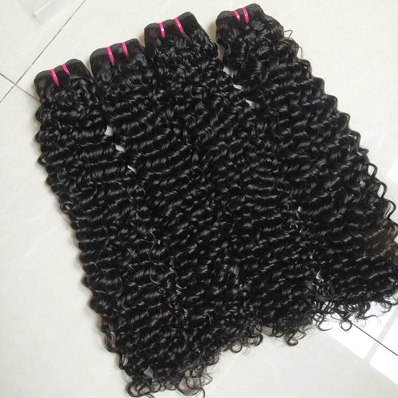 15A Grade Jerry Curly  Double Drawn   Raw Hair Weave Bundles Full thick End Remy  Human Hair Weft Extensions