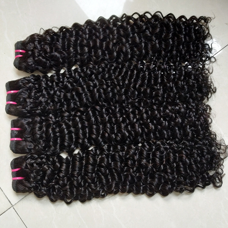 15A Grade Jerry Curly  Double Drawn   Raw Hair Weave Bundles Full thick End Remy  Human Hair Weft Extensions