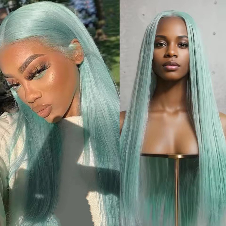 13x4 Long Straight  Lace Front  Synthetic Wigs Natural Black  Daily Use Natural Long Gray Cosplay Wigs