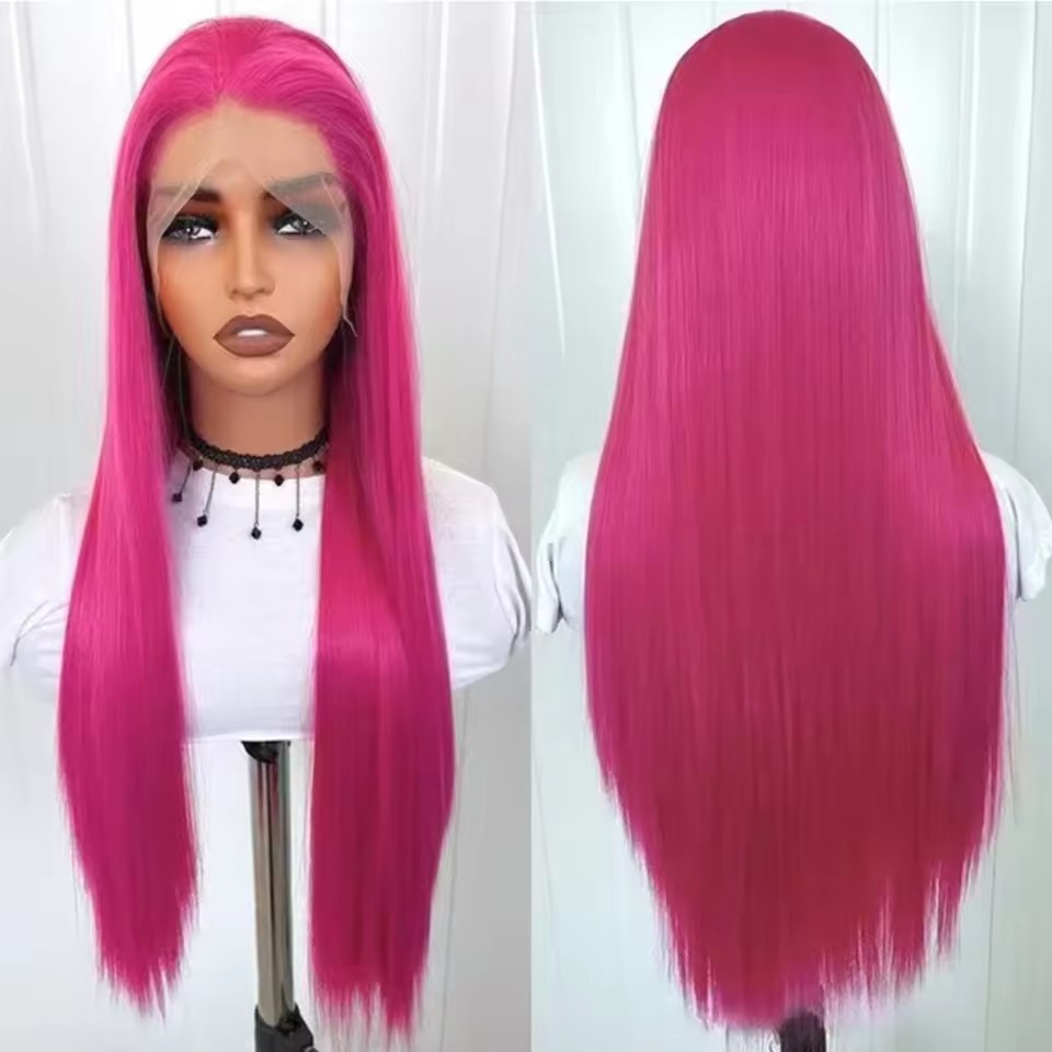 13x4 Long Straight  Lace Front  Synthetic Wigs Natural Black  Daily Use Natural Long Gray Cosplay Wigs