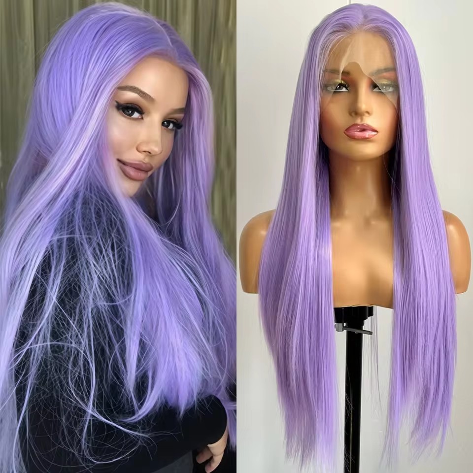 13x4 Long Straight  Lace Front  Synthetic Wigs Ginger Orange Lace Frontal Wigs Glueless Heat-resistant Fibre Wig