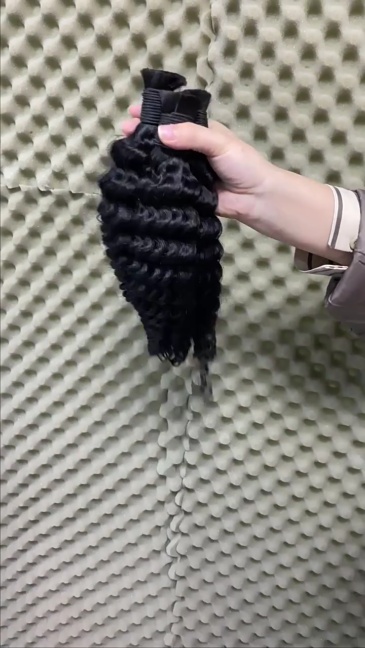 10A Natural Deep wave Hair Bulk for Braiding Brazilian Virgin No Weft Brazilian Remy Hair Extensions 100g/Pcs/Pack