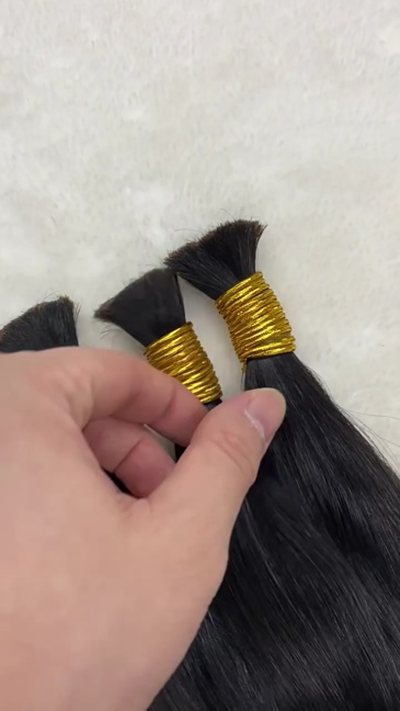 9A Natural Black Straight Hair Bulk for Braiding  Brazilian Virgin No Weft Brazilian Remy Hair Extensions 100g/Pcs/Pack