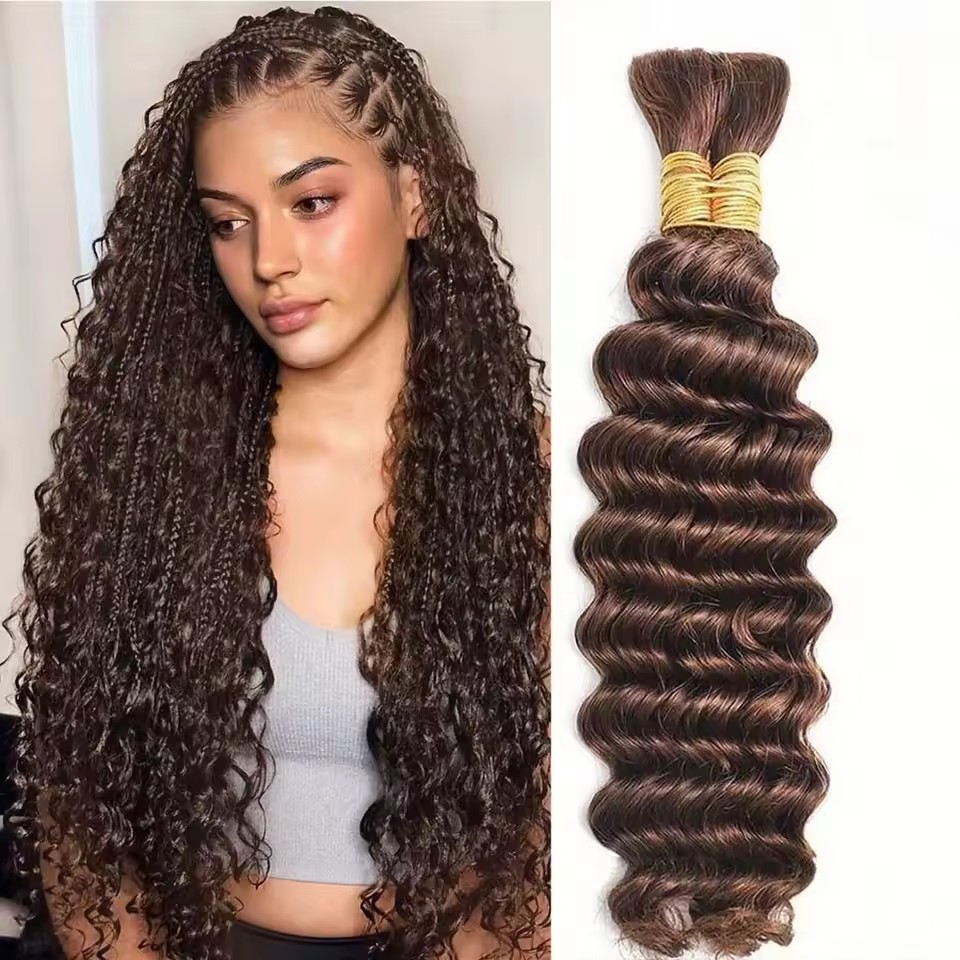 10A  Dark Brown #2  body wave  Human Braiding Hair Bulk 100g No Weft Human Hair Bundles Micro Human Braiding Hair for Boho Braids
