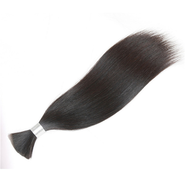 9A Natural Black Straight Hair Bulk for Braiding  Brazilian Virgin No Weft Brazilian Remy Hair Extensions 100g/Pcs/Pack