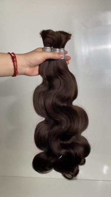 10A  Brown #4  body wave  Human Braiding Hair Bulk 100g No Weft Human Hair Bundles Micro Human Braiding Hair for Boho Braids