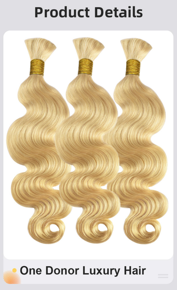 10A  Blonde #613  body wave  Human Braiding Hair Bulk 100g No Weft Human Hair Bundles Human Braiding Hair for Boho Braids