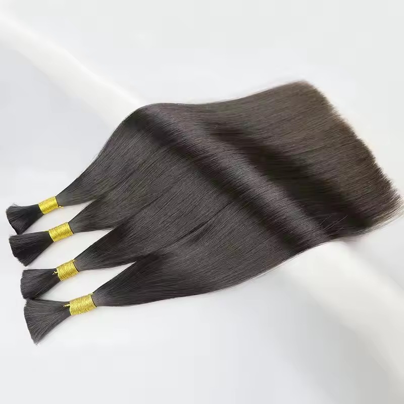 Natural Bulk Straight for Braiding Straight Brazilian Virgin No Weft Brazilian Remy Hair Extensions 1000g/Pcs/Pack