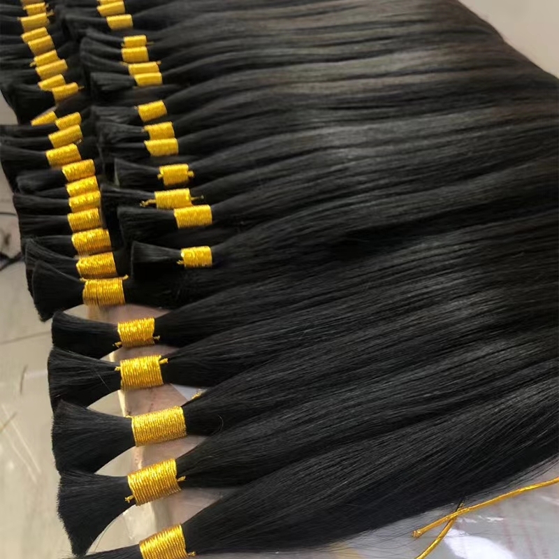 Natural Bulk Straight for Braiding Straight Brazilian Virgin No Weft Brazilian Remy Hair Extensions 1000g/Pcs/Pack