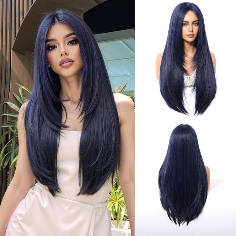 2025 New Long Straight Synthetic Wigs for Women  Ash Brown Natural Hair Wigs With Bangs Daily Use Cosplay Heat Resistant Wigs