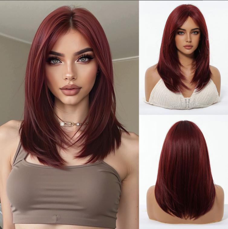 2025 New Long Straight Synthetic Wigs for Women  Ash Brown Natural Hair Wigs With Bangs Daily Use Cosplay Heat Resistant Wigs
