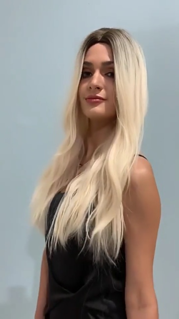 Long Body Wave Synthetic  Wigs for Women Brown Ombre to Blonde T Part  synthetic Wig Colored Highlight Hair