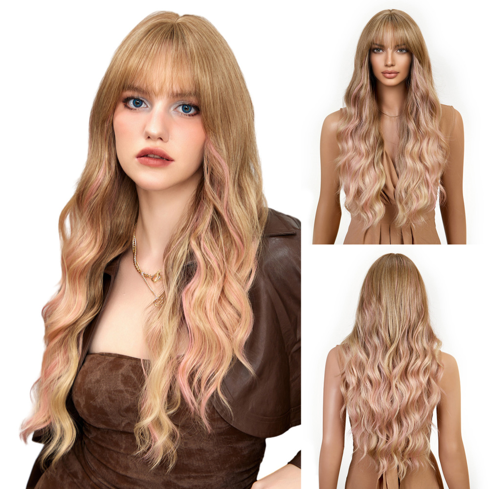 Long Wavy  Synthetic Wigs for Women  Machine Made Heat Resistant Wigs Natural Cosplay Party Hair Wigs