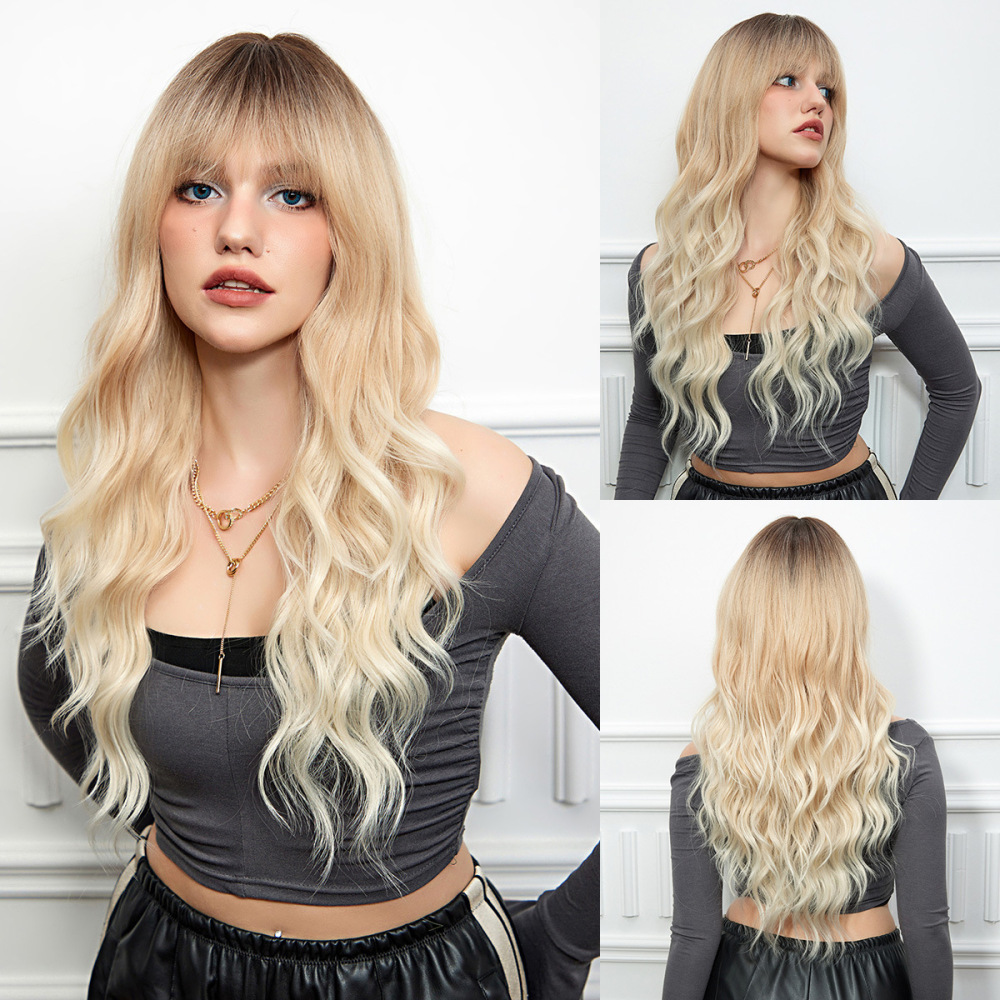 Long Wavy  Synthetic Wigs for Women  Machine Made Heat Resistant Wigs Natural Cosplay Party Hair Wigs