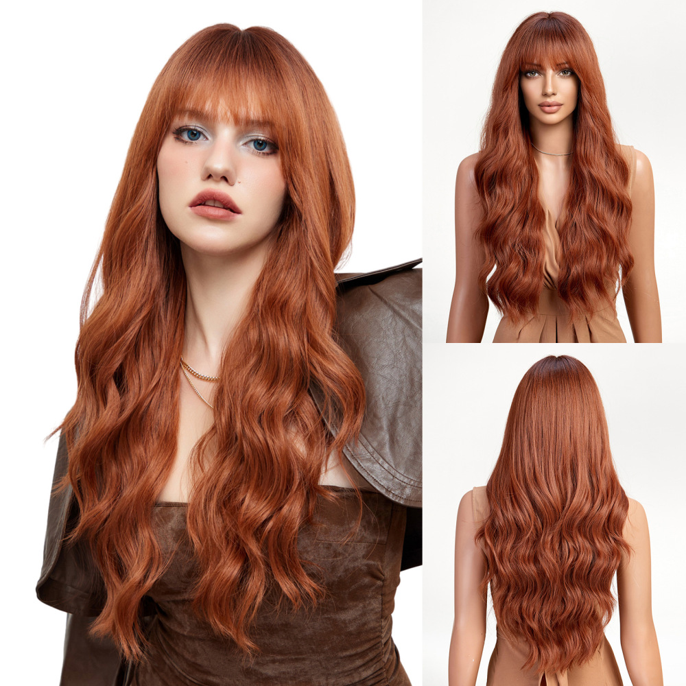 Long Wavy  Synthetic Wigs for Women  Machine Made Heat Resistant Wigs Natural Cosplay Party Hair Wigs