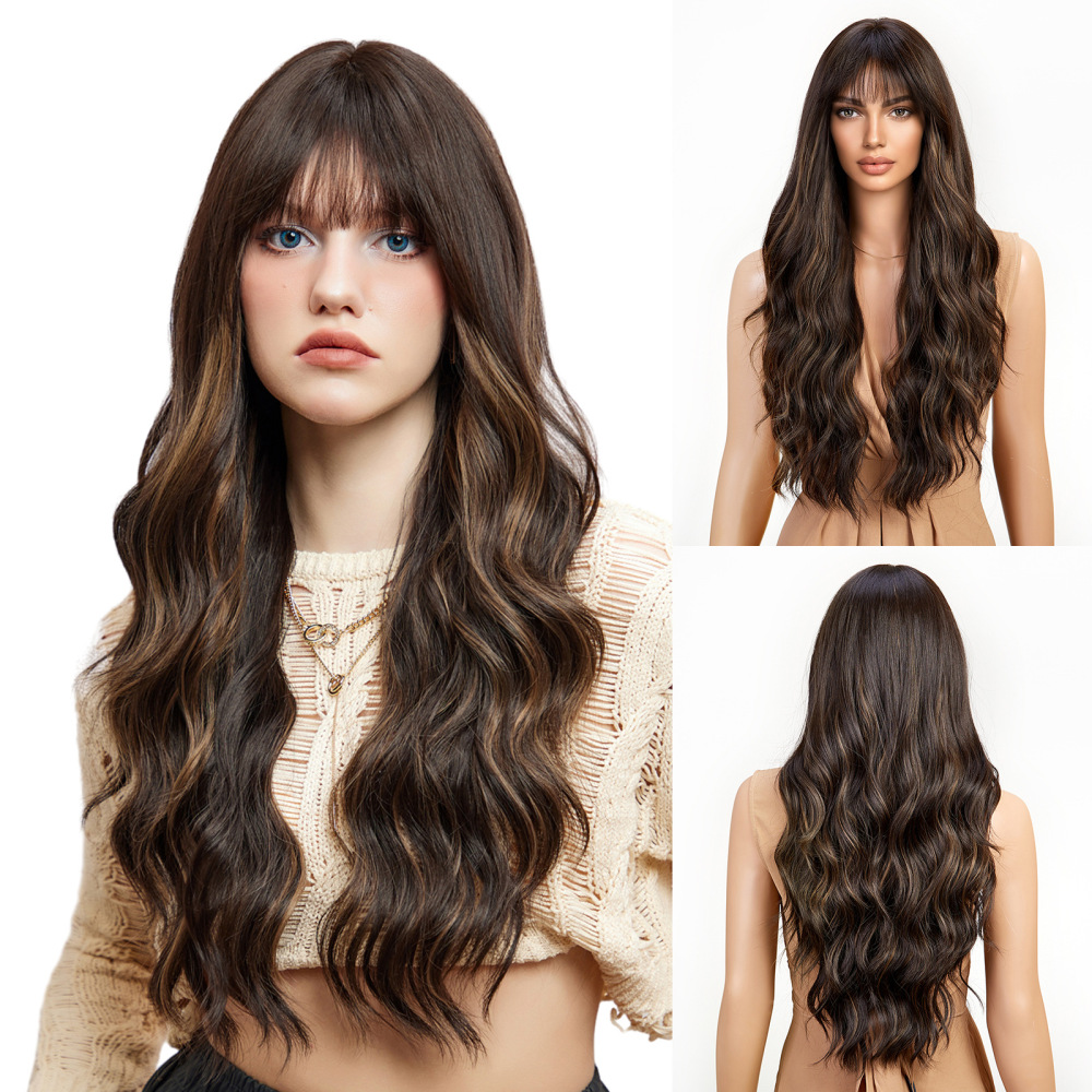 Long Wavy  Synthetic Wigs for Women  Machine Made Heat Resistant Wigs Natural Cosplay Party Hair Wigs