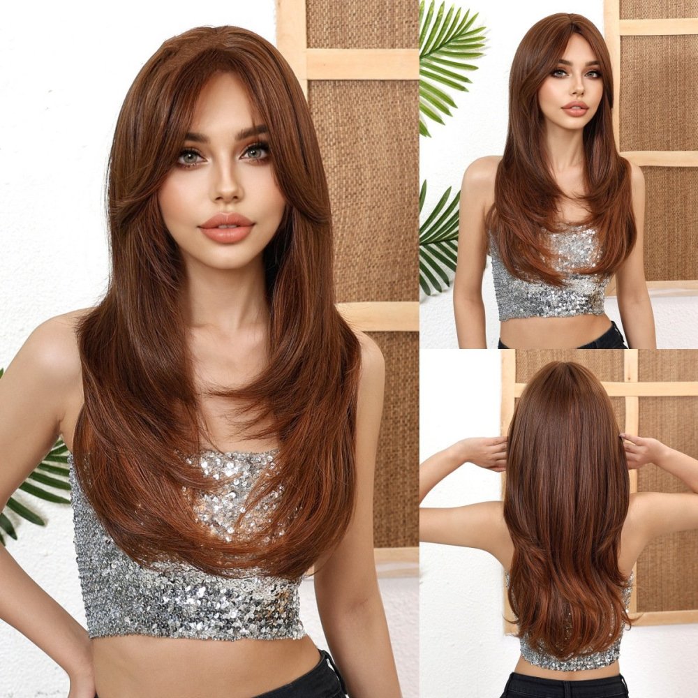 Long Highlight  Natural Wave Synthetic  Wigs Blonde Black Pink Synthetic Wigs Suitable for Women's Daily Party