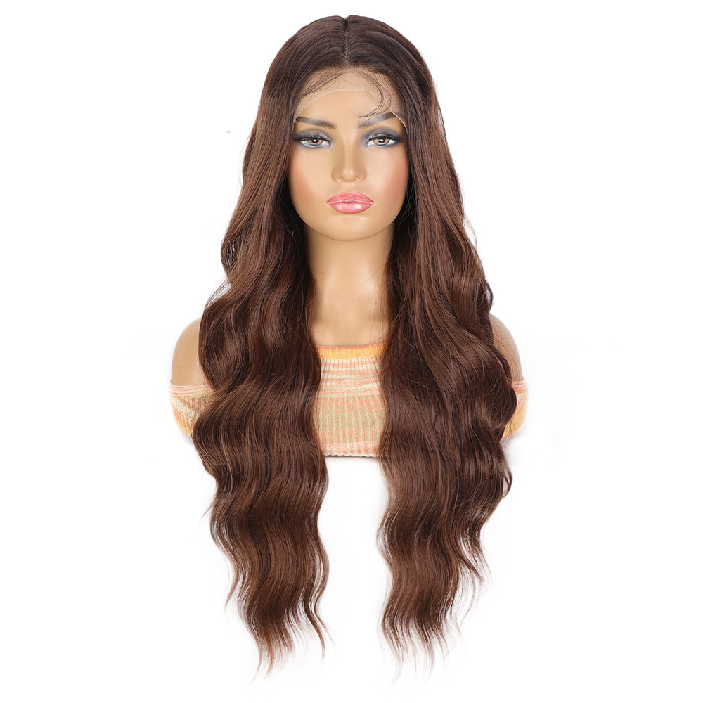 Long Wave 13*4 Lace Front Synthetic Wigs,Glueless Lace Front Fiber  Wig with Pre Plucked Natrural Looking Wigs