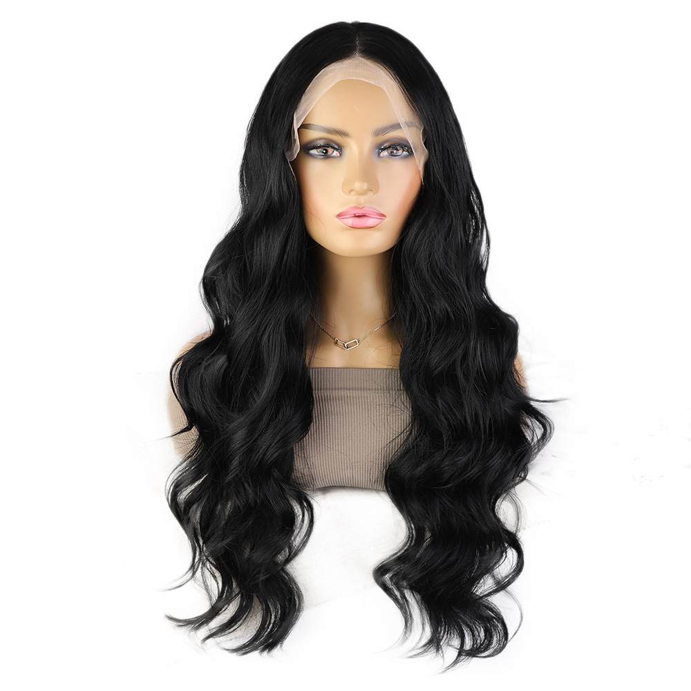 Long Wave 13*4 Lace Front Synthetic Wigs,Glueless Lace Front Fiber  Wig with Pre Plucked Natrural Looking Wigs