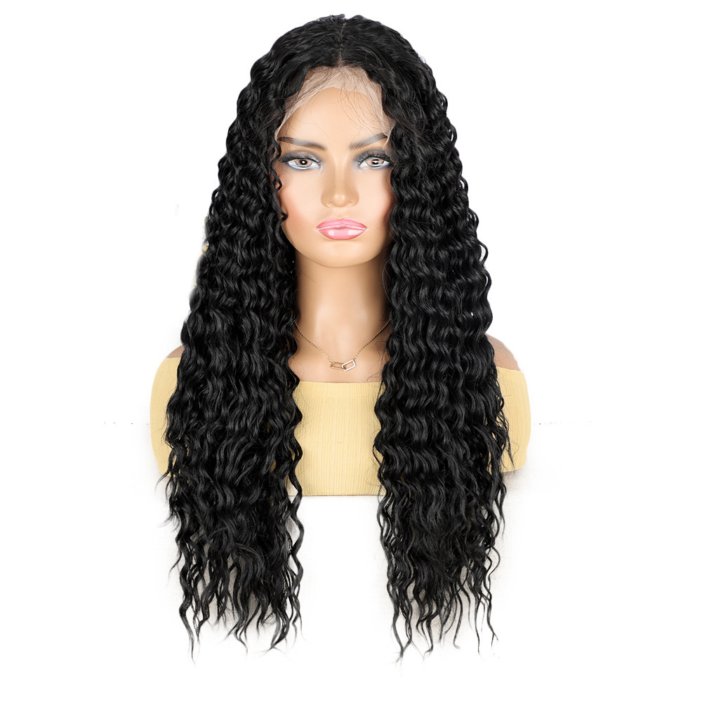 Long Wave 13*4 Lace Front Synthetic Wigs,Glueless Lace Front Fiber  Wig with Pre Plucked Natrural Looking Wigs