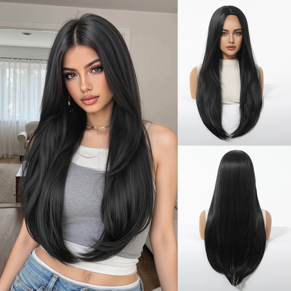 Short wave Synthetic Natural  Wig with Bangs for Women Party Daily Cosplay Use Heat Resistant Fiber Wigs