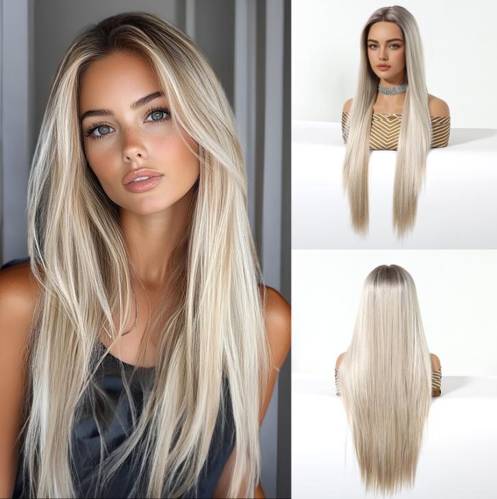 2025  Synthetic 13x6 Lace Wigs Long Wavy Hair BLonde Ombre Wigs Daily Use Party Wig for White Women  Japanese Futura Wigs