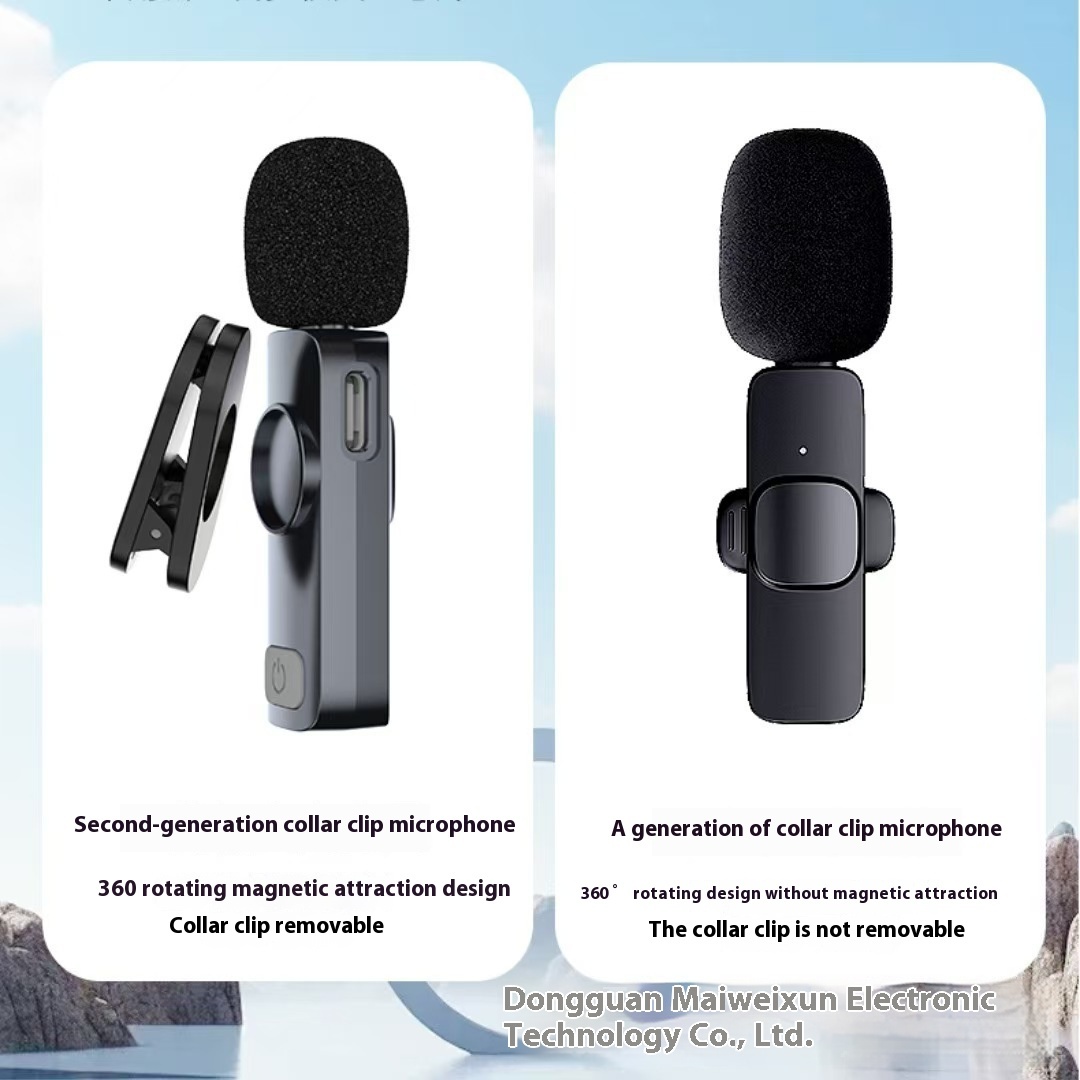 Magnetic suction wireless collar clip microphone k9 trembles outdoor live video noise reduction monitor reverberation source factory private model
