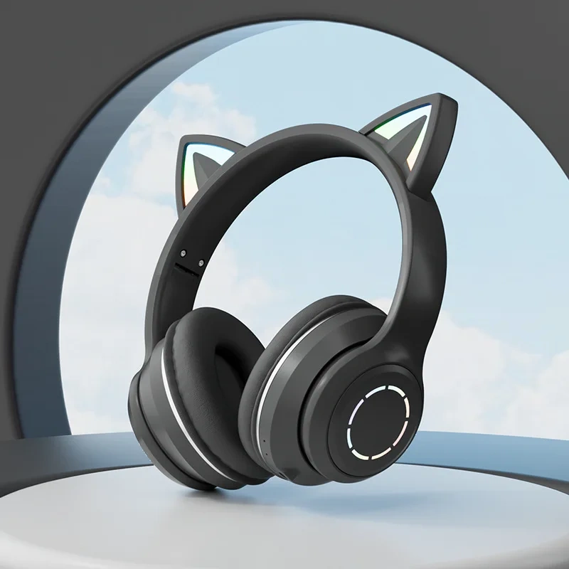 Explosive Gradual Change of Color Luminous Bluetooth Headset Cat Ear Headset BT035 E-sports Live Streaming Host Game Headset