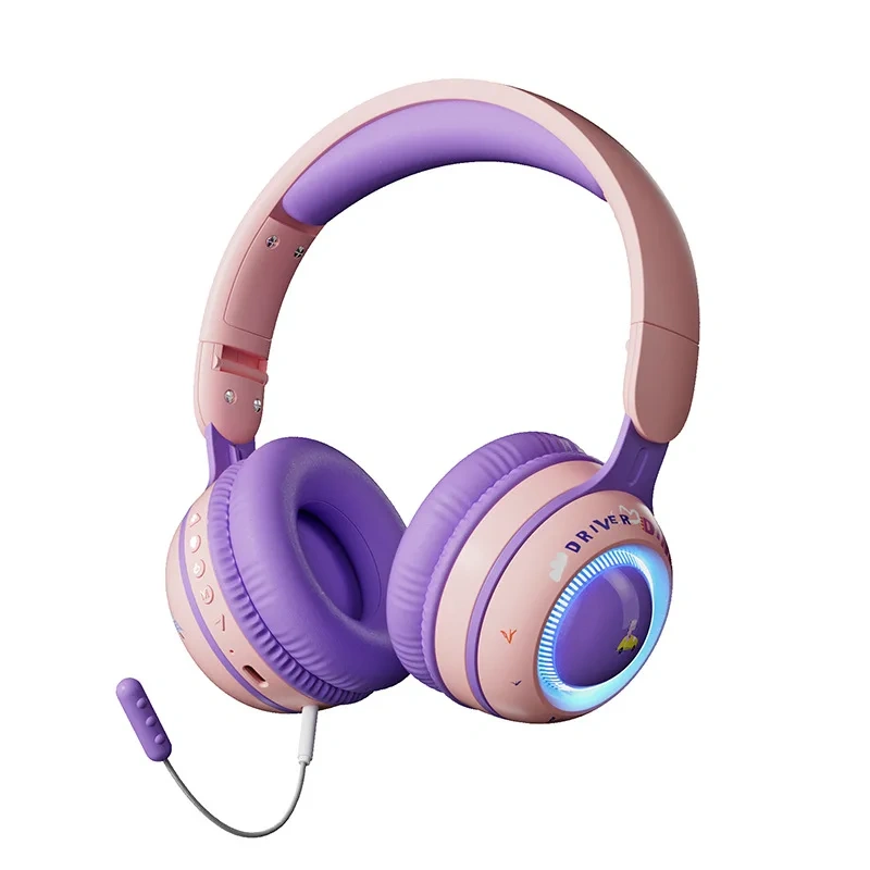 Cross-border Headset Bluetooth Headset Wireless Cute Luminous Dinosaur Children's Headset Music Girl Headset with Microphone