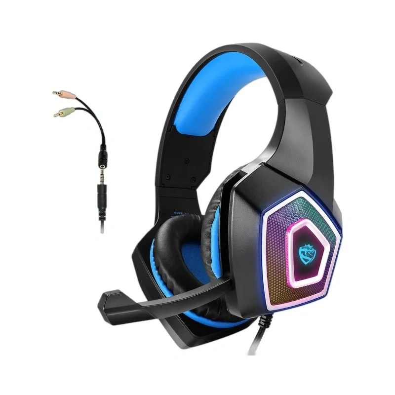 Cross-border V1 Headset Game Headset RGB Colorful Wired Headset Subwoofer Headset PS4 E-sports Eat Chicken