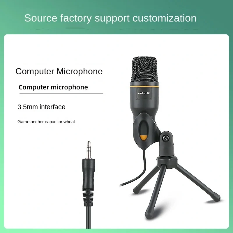 condenser microphone mobile phone computer live broadcast Karaoke wired recording microphone with bracket set foreign trade