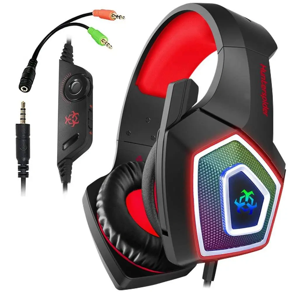 Cross-border V1 Headset Game Headset RGB Colorful Wired Headset Subwoofer Headset PS4 E-sports Eat Chicken